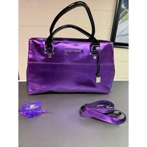 Younique Metallic Purple Satchel Handbag with Detachable Crossbody Strap whimsy